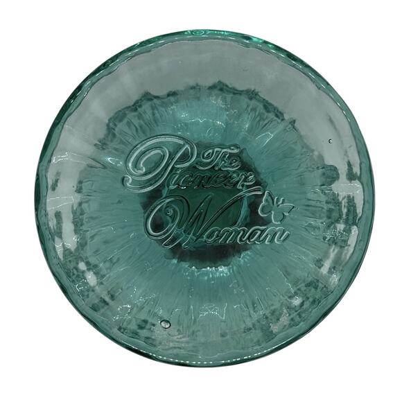 The Pioneer Woman Adeline 12-Ounce Footed Glass Goblet Turquoise Teal One - Picture 7 of 12